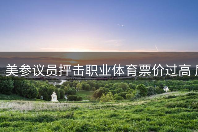 美参议员抨击职业体育票价过高 质疑公共资金补贴球场建设